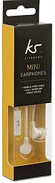 Наушники KS Entry Mini In-Ear Headphones with Mic White - миниатюра 3