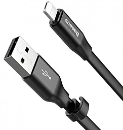 Кабель USB Baseus Portable 2-in-1 USB to Lightning/micro USB cable black (CALMBJ-A01) - миниатюра 2