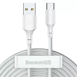 USB Кабель Baseus Simple Wisdom 1.5M USB Type-C Cable White (TZCATZJ-02/2ШТ.Set)
