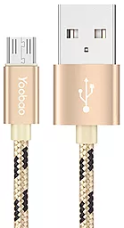 USB Кабель Yoobao YB-423 Nylon1.5M  micro USB Cable Gold