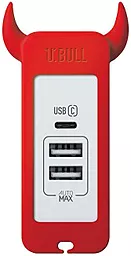 Мережевий зарядний пристрій Momax U.Bull 27 USB-A/USB-C ports charger red (UM3SEUR) - мініатюра 2