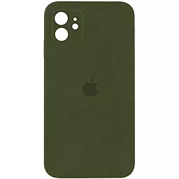 Чехол Silicone Case Full Camera Square для Apple iPhone 11 Dark Olive