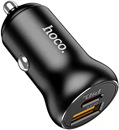 Автомобильное зарядное устройство Hoco NZ5 Smooth Road PD30W+QC3.0 + Type-C to Lightning Cable Black - миниатюра 7