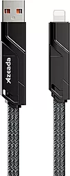 Кабель USB PD Proda PD-B96th 100w 5a 1.5m USB-A-C to Lightning/Type-C cable black (PD-B96th-BK) - миниатюра 3