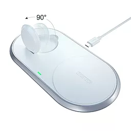 Бездротовий (індукційний) зарядний пристрій Choetech 10w 2-in-1 dual wireless charger pad white (T317)