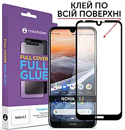 Защитное стекло MAKE Full Cover Full Glue Nokia 3.2 Black (MGFN32)
