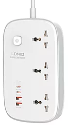 Мережевий зарядний пристрій LDNio SC3416 65W Gan 2xUSB-A-2xUSB-C White