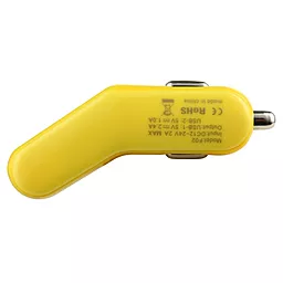 Автомобильное зарядное устройство Baseus 2USB Car charger 2.4A Yellow (flyest series) - миниатюра 8