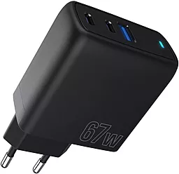 Сетевое зарядное устройство Proove Shot 67w GaN 2xUSB-C/USB-A ports home chargerg black (WCSG67120001) - миниатюра 3