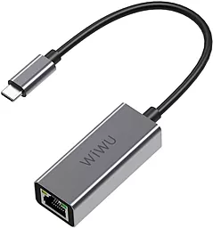 Мережева карта WIWU Alpha USB Type-C -> RJ45 Ethernet LAN Adapter для MacBook Gray
