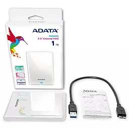 Внешний жесткий диск ADATA Classic HV620S 1TB (AHV620S-1TU3-CWH) White - миниатюра 6