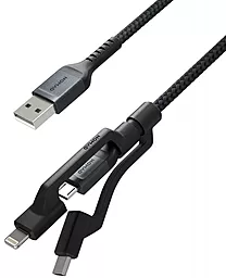 USB Кабель Nomad Universal 1.5M 3-in-1 USB to Type-C/Lightning/micro USB Cable black (NM0191AB00)