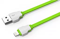 Кабель USB LDNio Lightning flat 2.1A Green (LS04)