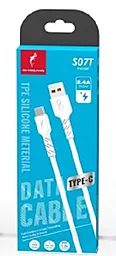 Кабель USB SkyDolphin S07T TPE High Elastic Line USB Type-C Cable White - миниатюра 3