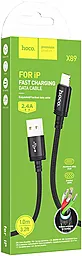 Кабель USB Hoco X89 12w 2.4a Lightning cable black - миниатюра 5