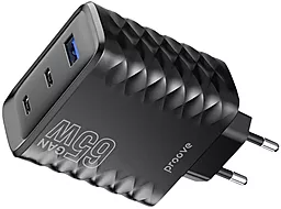 Сетевое зарядное устройство Proove Speed Surge 65w GaN PD/QC 2xUSB-C/USB-A ports home charger black (WCSS60120001) - миниатюра 4