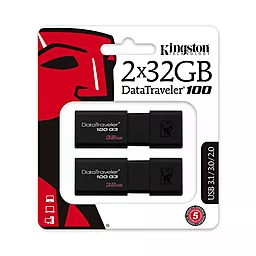 Флешка Kingston DataTraveler 2x32GB Kit 100 G3 (DT100G3/32GB-2P)