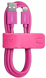 Кабель USB Momax Elit Link Woven Braid 2.4A USB Lightning Cable Pink (DDMMFILFPL)