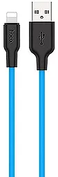 Кабель USB Hoco X21 Plus Silicone Lightning Cable Black/Blue