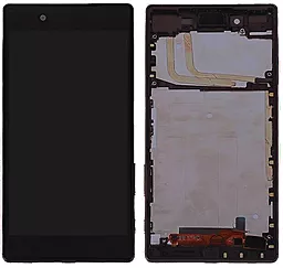 Дисплей Sony Xperia Z5 (E6603, E6653, SO-01H, SOV32, 501SO) с тачскрином и рамкой, оригинал, Black