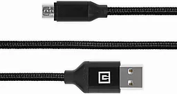 Кабель USB REAL-EL Fabric Premium 12W 2.4A 2M micro USB Cable Black (EL123500048) - миниатюра 3