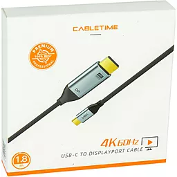 Видеокабель CABLETIME USB Type-C - DisplayPort v1.2 4k 60hz 1m black (CC20H) - миниатюра 8