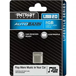 Флешка Patriot 8GB AUTOBAHN ultra-compact Silver USB 2.0 (PSF8GLSABUSB) - миниатюра 2