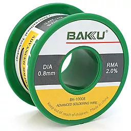 Припой проволочный Baku BK10008 DIA 0.8 мм (Sn97Ag0.3Cu0.7flux2) 50 г на катушке
