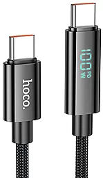 Кабель USB PD Hoco U125 Benefit 100w 5a 1.2m USB Type-C - Type-C cable black