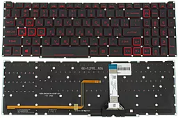 Клавиатура для ноутбука Acer Nitro AN517-55 с подсветкой клавиш RED без рамки Original Black