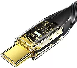 Кабель USB Essager Interstellar Transparent 100w 7a 0.3m USB Type-C cable black (EXCT-XJB01-P) - миниатюра 4