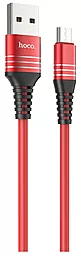 Кабель USB Hoco U46 Tricyclic Silicone micro USB Cable Red