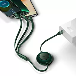 Кабель USB Baseus Bright Mirror 2 Series 66W 1.1M 3-in-1 USB to micro/Lightning/Type-C Cable Green (CAMJ010106) - миниатюра 8