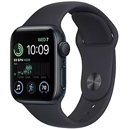 Смарт-часы Apple Watch SE 2022 GPS 40mm Aluminium Case with White Sport Band - Regular Midnight (MNJV3UL/A) - миниатюра 2
