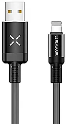 USB Кабель Usams U16 Voice Control LED Flowing Lightning Cable Black (US-SJ261)