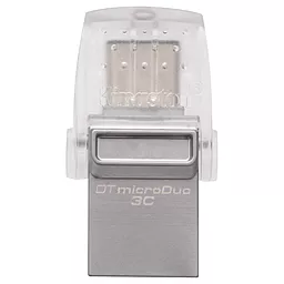 Флешка Kingston 128GB DataTraveler microDuo 3C USB 3.0/Type C (DTDUO3C/128GB) Metal Silver - миниатюра 2