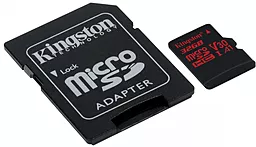 Карта памяти Kingston microSDHC 32GB Canvas React Class 10 UHS-I U3 V30 A1 + SD-адаптер (SDСR/32GB) - миниатюра 2