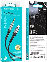 Аудио кабель Borofone BL15 Hi-Sound AUX mini Jack 3.5mm - Lightning M/M Cable 1 м black - миниатюра 9