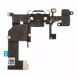 Нижний шлейф зарядки iPhone 5 с разъемом наушников и микрофоном Original Black