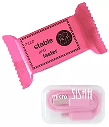 Кабель USB NICHOSI Candy 20 см micro USB SISAH Pink - миниатюра 2
