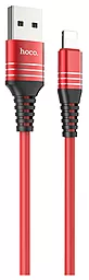 Кабель USB Hoco U46 Tricyclic Silicone 12w 2.4a Lightning Cable Red