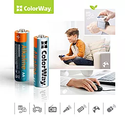 Батарейки ColorWay Alkaline Power AA/LR06 8шт - миниатюра 3