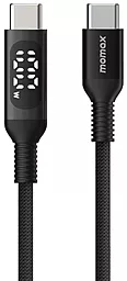 Кабель USB Momax Elitelink LED Display 1.2M 100W USB Type-C - Type-C Cable Black (DC22D)