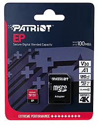 Карта памяти Patriot MicroSDXC 1TB UHS-I/U3 Class 10 EP A1 R90/W80MB/s + SD-adapter (PEF1TBEP31MCX) - миниатюра 3