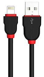 Кабель USB LDNio Lightning round 2.1A 2 м. Black (LS02)