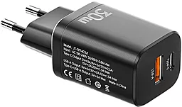 Сетевое зарядное устройство Essager Journey 30W PD/QC Chager USB-A-C Black (ECTPQS-ZTB01) - миниатюра 2