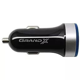 Автомобильное зарядное устройство Grand-X 2.4a 2xUSB-A ports car charger black (CH-06) - миниатюра 3