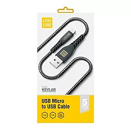 Кабель USB Luxe Cube Kevlar micro USB Cable Black (8886668686242) - миниатюра 2