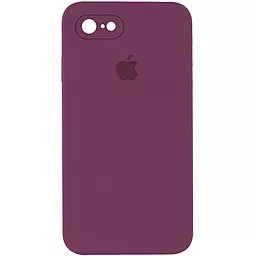 Чехол Silicone Case Full Camera Square для Apple iPhone 7, iPhone 8, iPhone SE 2020 Maroon