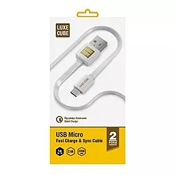 Кабель USB Luxe Cube Flat micro USB Cable White (2231252967010)